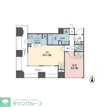 ルネ新宿御苑タワーの物件間取画像